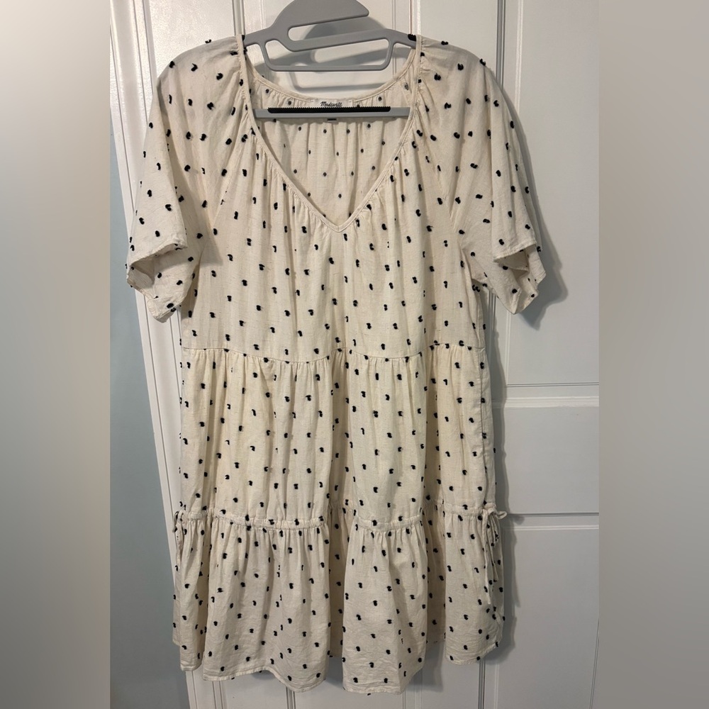 Madewell Cream Polka Dot Dress Medium